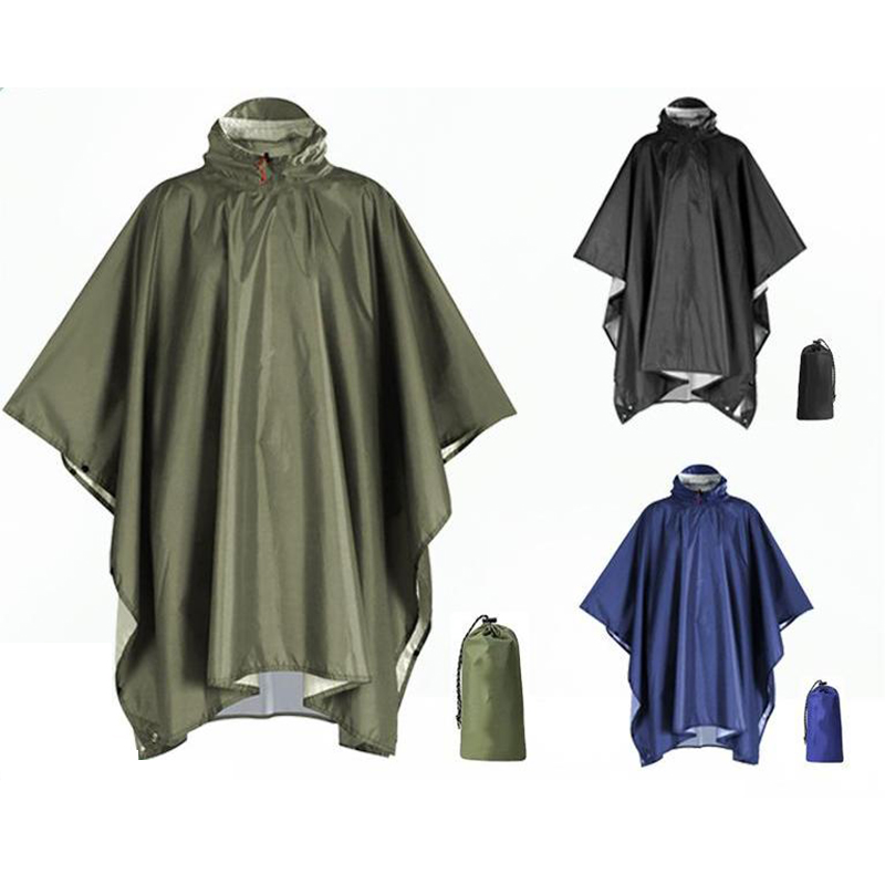 Emergency Poncho Rain - Сверхпрочный Дождевик-пончо для походов водонепроницаемый легкий