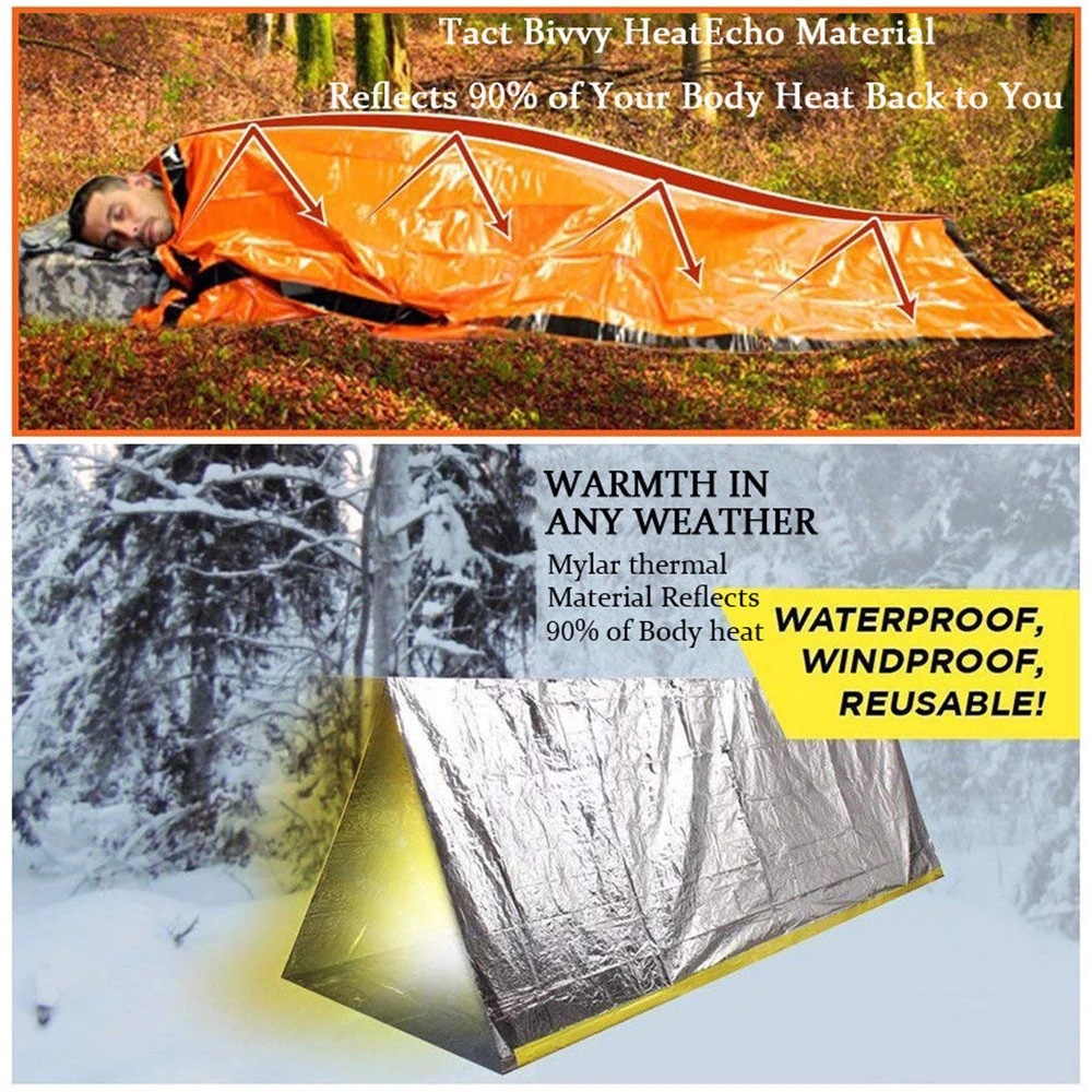 Аварийный спальный мешок для в – обзор и цена Emergency Mylar Tent